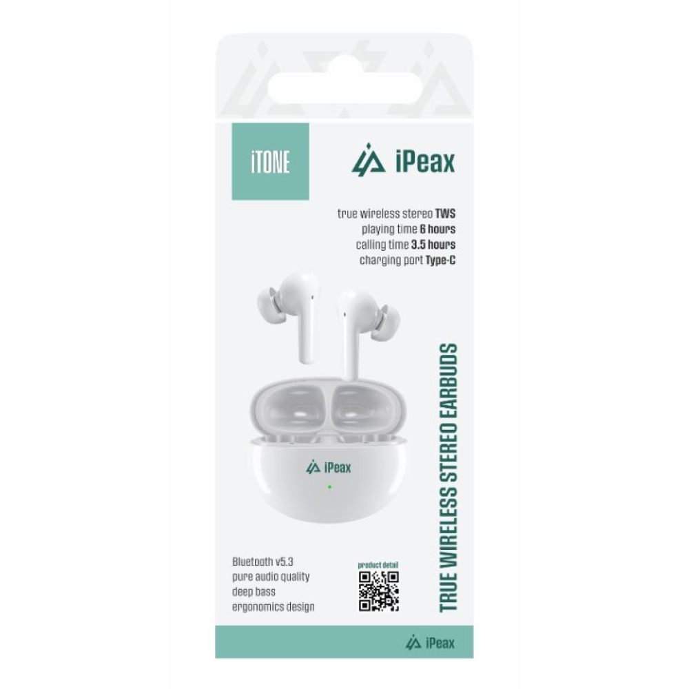 iPEAX TWS slúchadlá iTone - biela
