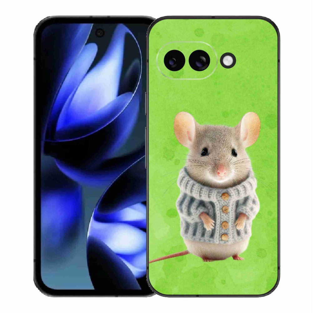 Gélový kryt mmCase na Google Pixel 9a - myška vo svetri