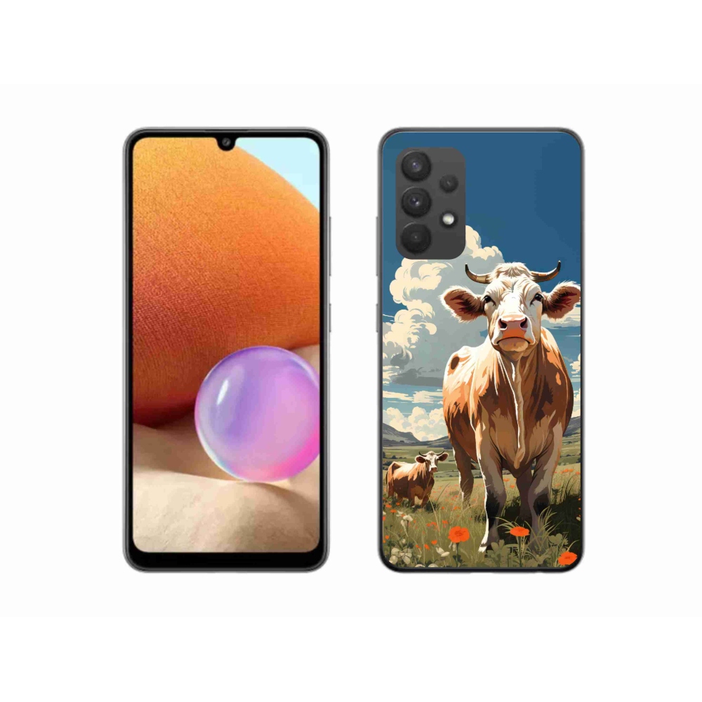 Gélový kryt mmCase na Samsung Galaxy A32 4G - kravy na lúke