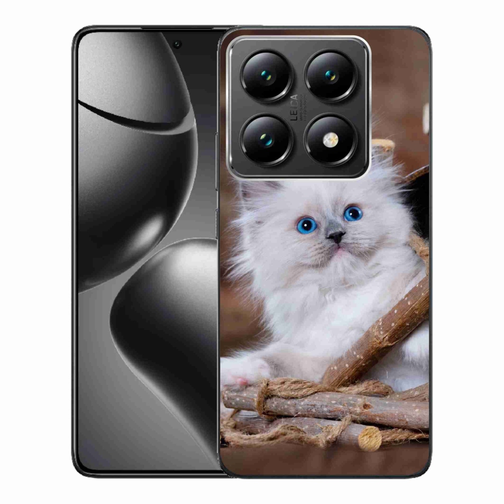 Gélový kryt mmCase na Xiaomi 14T Pro - biele mačiatko