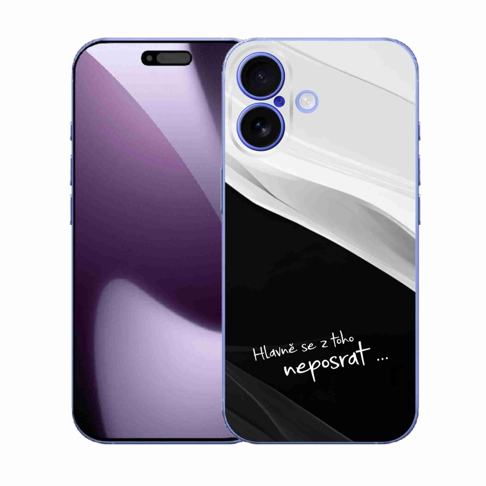 Gélový kryt mmCase na iPhone 17 - vtipný text 13 čiernobiele pozadie