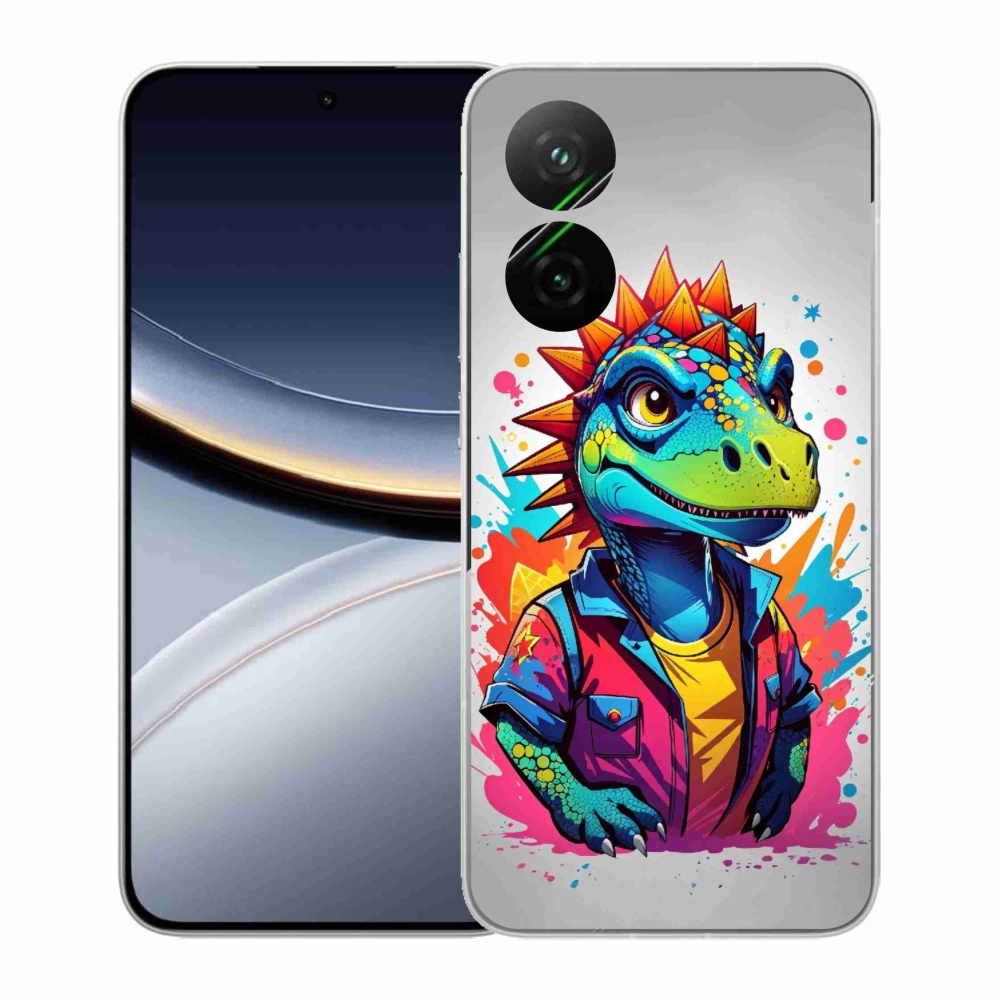 Gélový kryt mmCase na Xiaomi Poco F7 5G - farebný dinosaurus