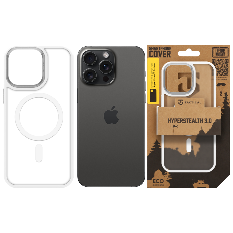 Tactical MagForce Hyperstealth 3.0 Puzdro pre Apple iPhone 15 Pro Max Snow White