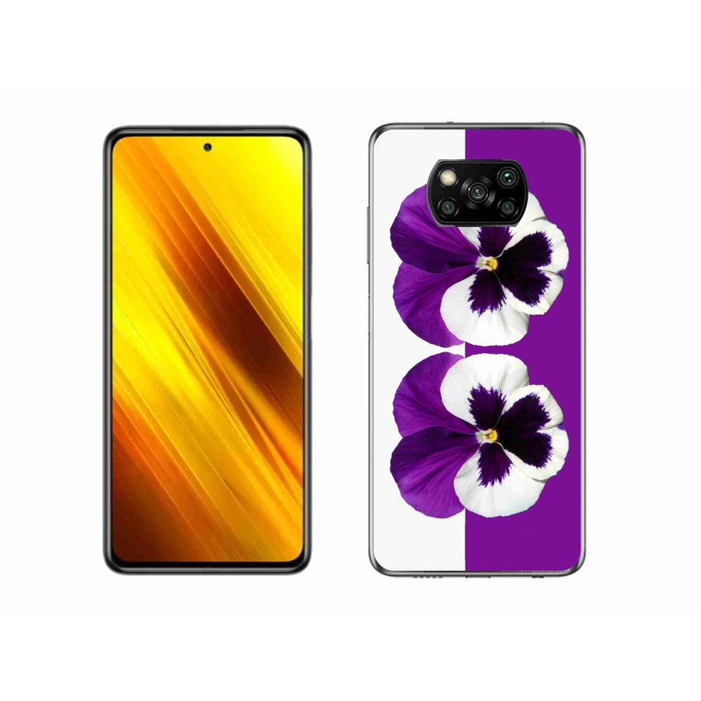 Gélový kryt mmCase na Xiaomi Poco X3 - fialovobiely kvet