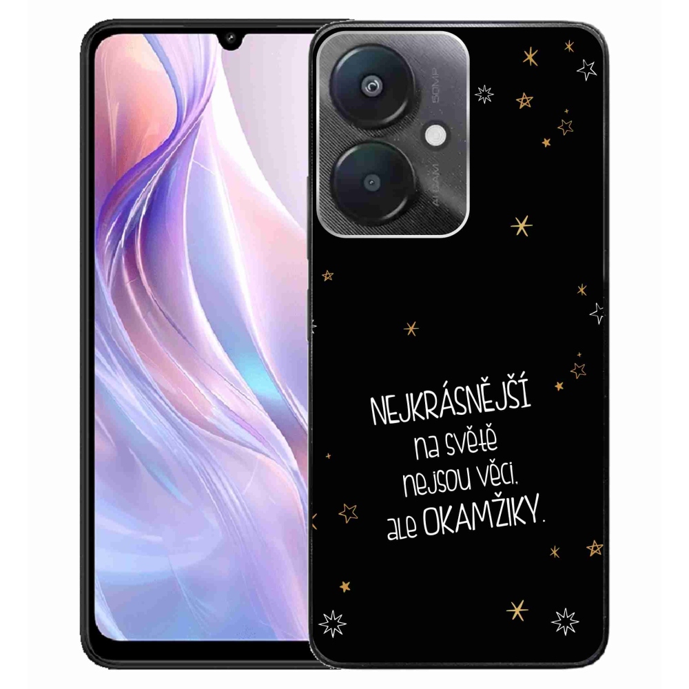 Gélový kryt mmCase na Xiaomi Redmi 13C 5G - citát 4 čierne pozadie