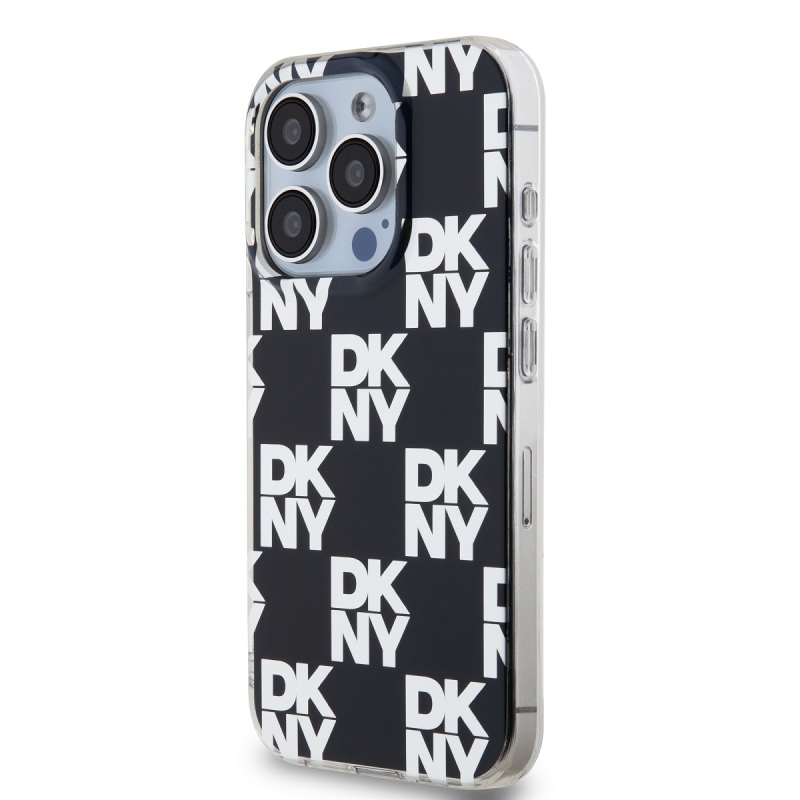 DKNY PC/TPU Checkered Pattern Zadný Kryt pre iPhone 14 Pro Black