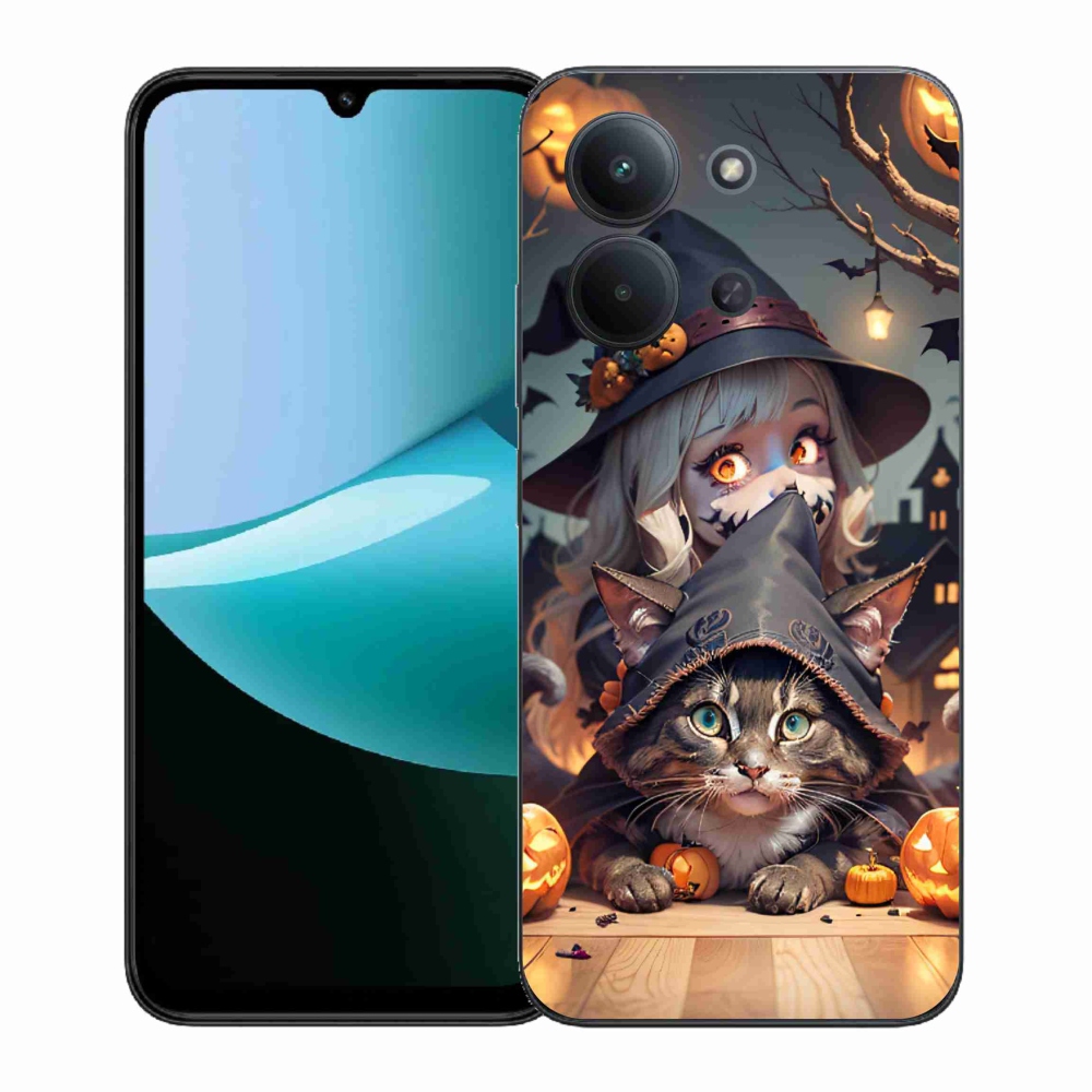 Gélový kryt mmCase na Xiaomi Redmi 15C 4G (171mm)/Poco C85 4G (171mm) - čarodejnica s mačkou