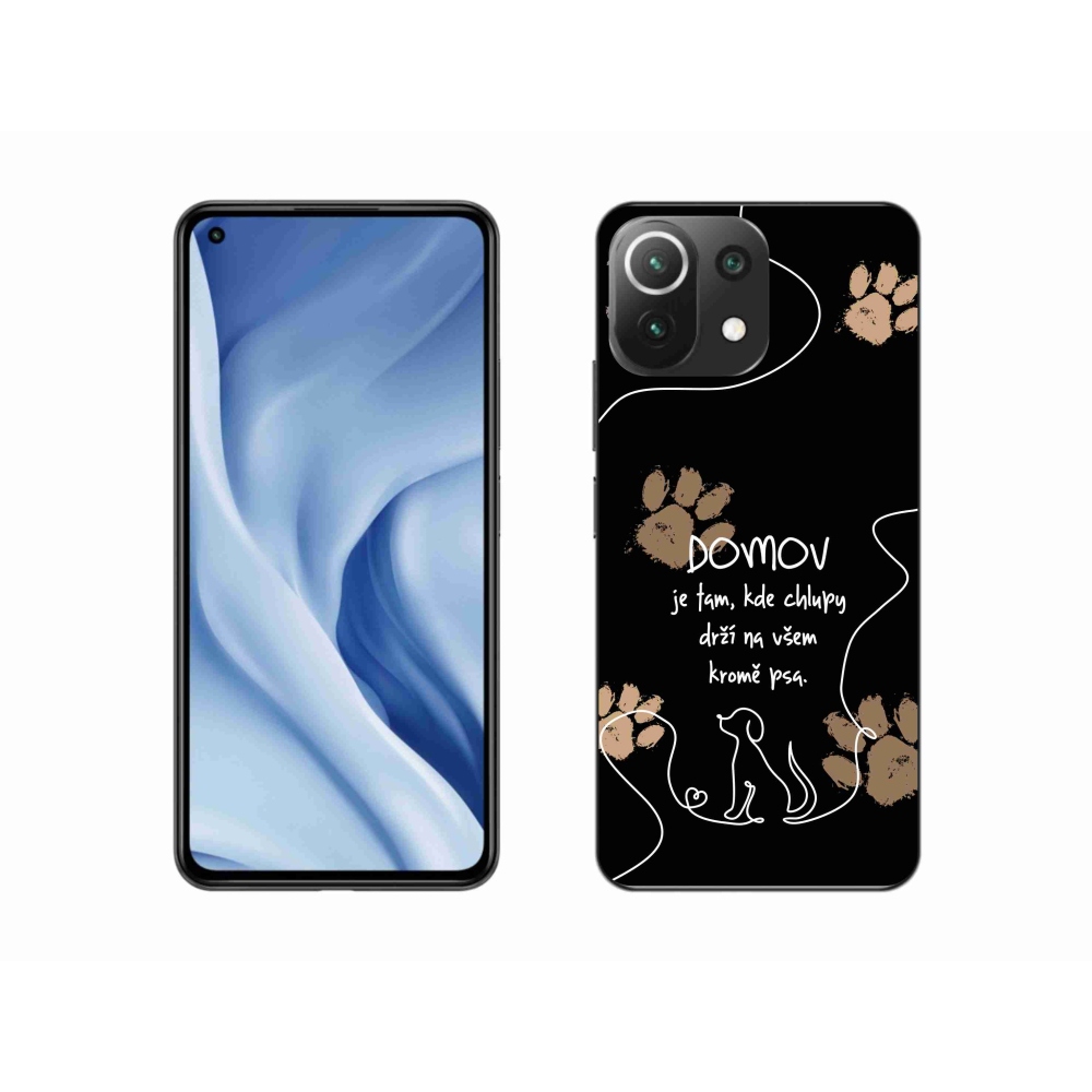 Gélový kryt mmCase na Xiaomi Mi 11 Lite 4G/5G - psí motív čierne pozadie