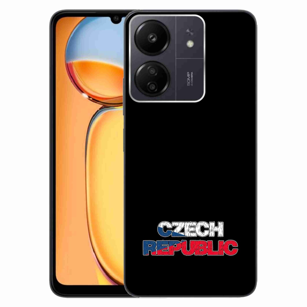 Gélový kryt mmCase na Xiaomi Poco C65/Redmi 13C - Czech Republic čierne pozadie