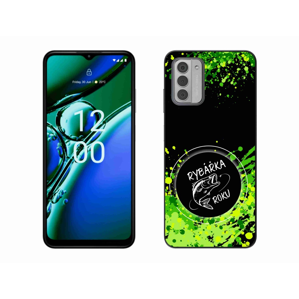 Gélový kryt mmCase na Nokia G42 - rybárka roku čierne pozadie