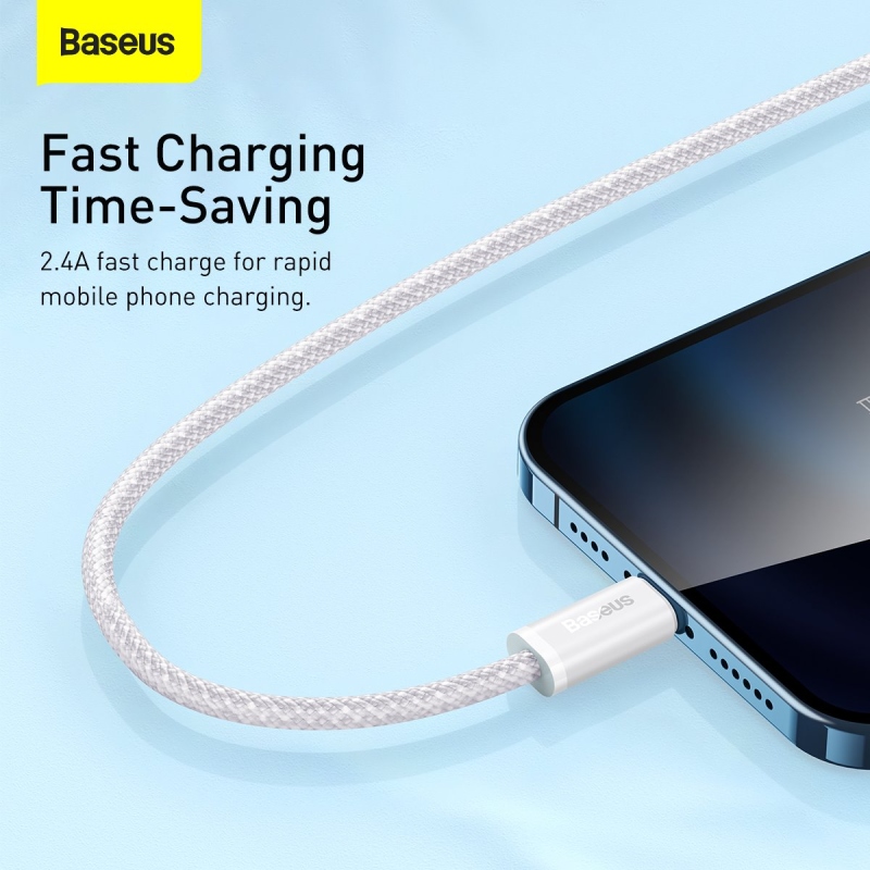 Baseus Dynamic Series Fast Charging Dátový Kábel USB-A - Lighting 2.4A 1m White