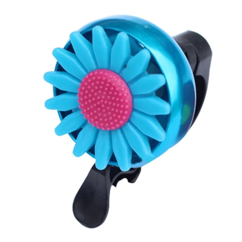 Detský zvonček na bicykel s motívom kvety - modrý