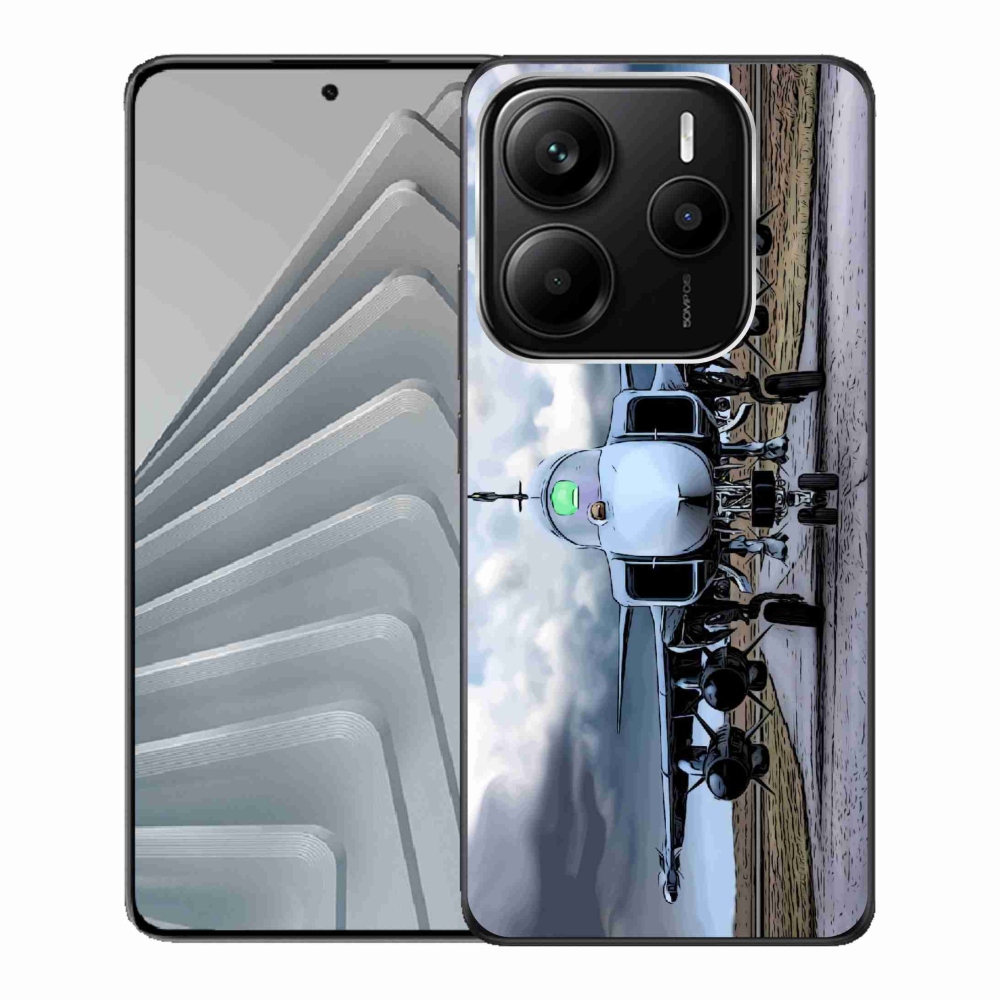 Gélový kryt mmCase na Xiaomi Redmi Note 14 5G - vojenské lietadlo