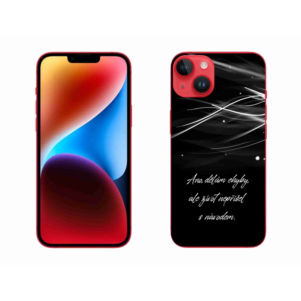 Gélový kryt mmCase na iPhone 14 Plus - citát čierne pozadie