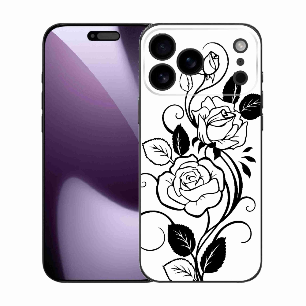 Gélový kryt mmCase na iPhone 17 Pro Max - čiernobiela ruža