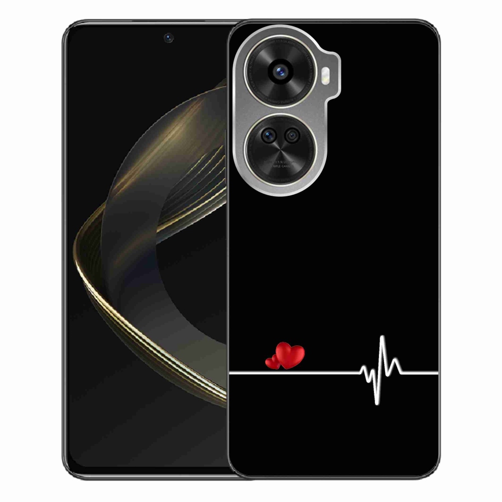 Gélový kryt mmCase na Huawei Nova 12 SE - srdce a tep čierne pozadie