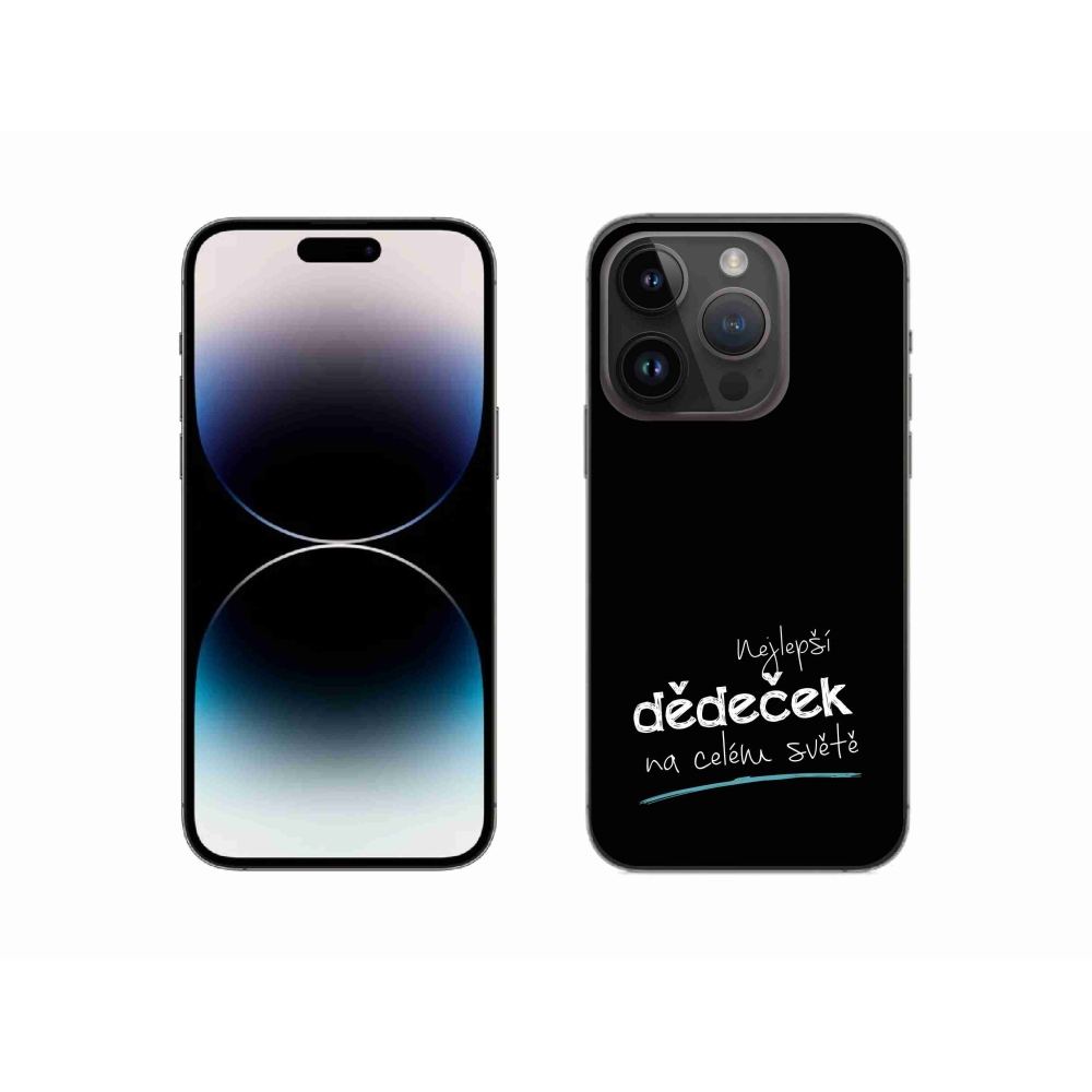 Gélový kryt mmCase na iPhone 14 Pro 6.1 - najlepší dedko 3 čierne pozadie