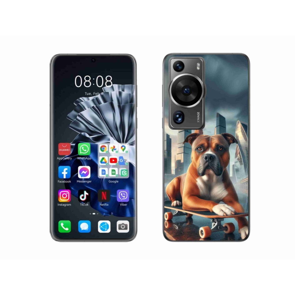 Gélový kryt mmCase na Huawei P60 Pro - pes na skateboarde