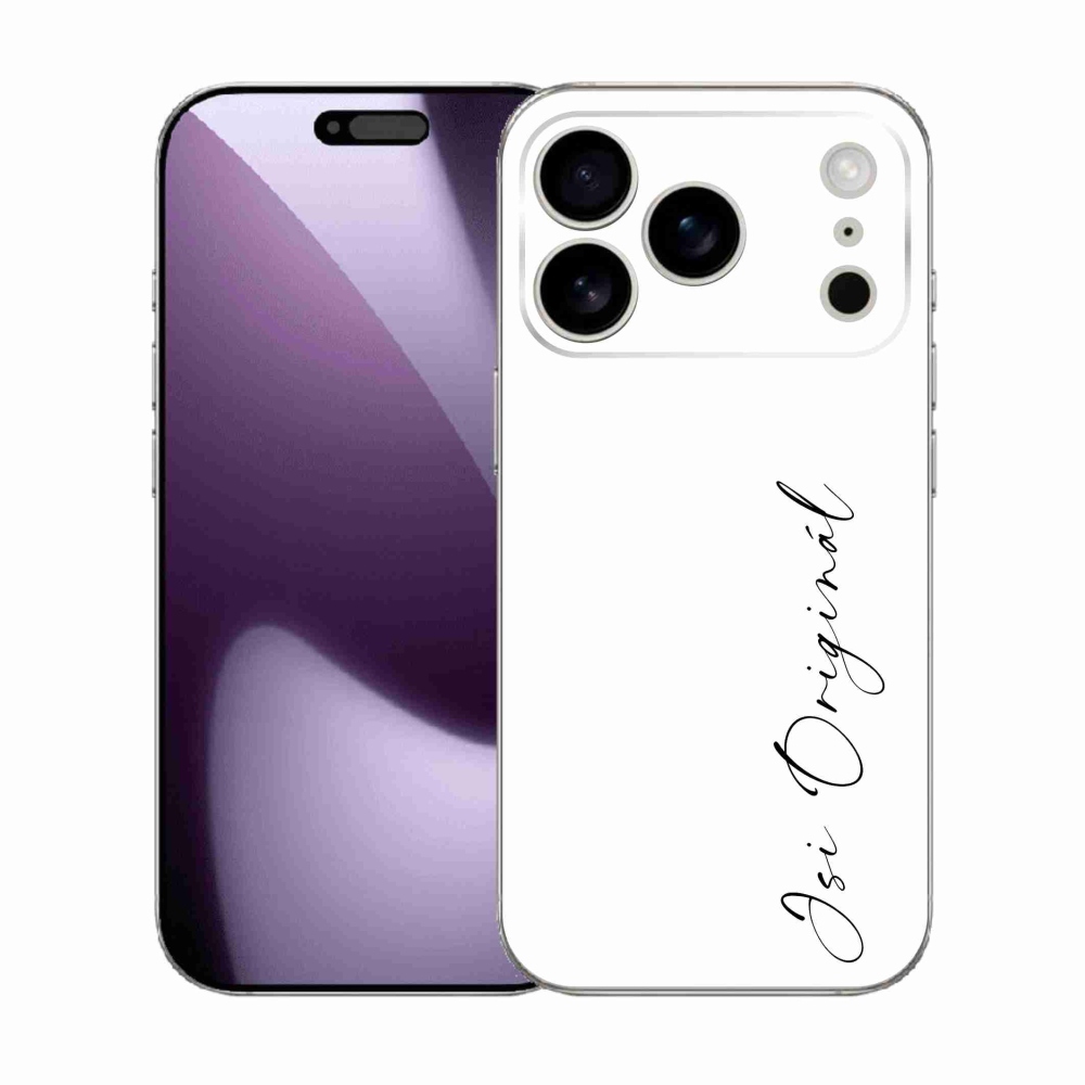 Gélový kryt mmCase na iPhone 17 Pro - si originál biele pozadie