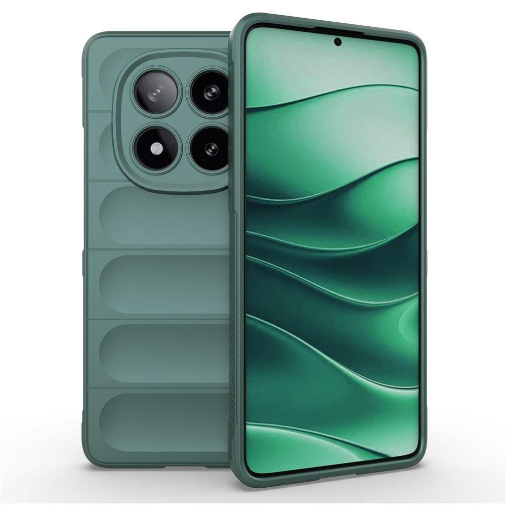 Rugg odolný gélový obal na Xiaomi Redmi Note 14 Pro 5G/Poco X7 5G - zelený