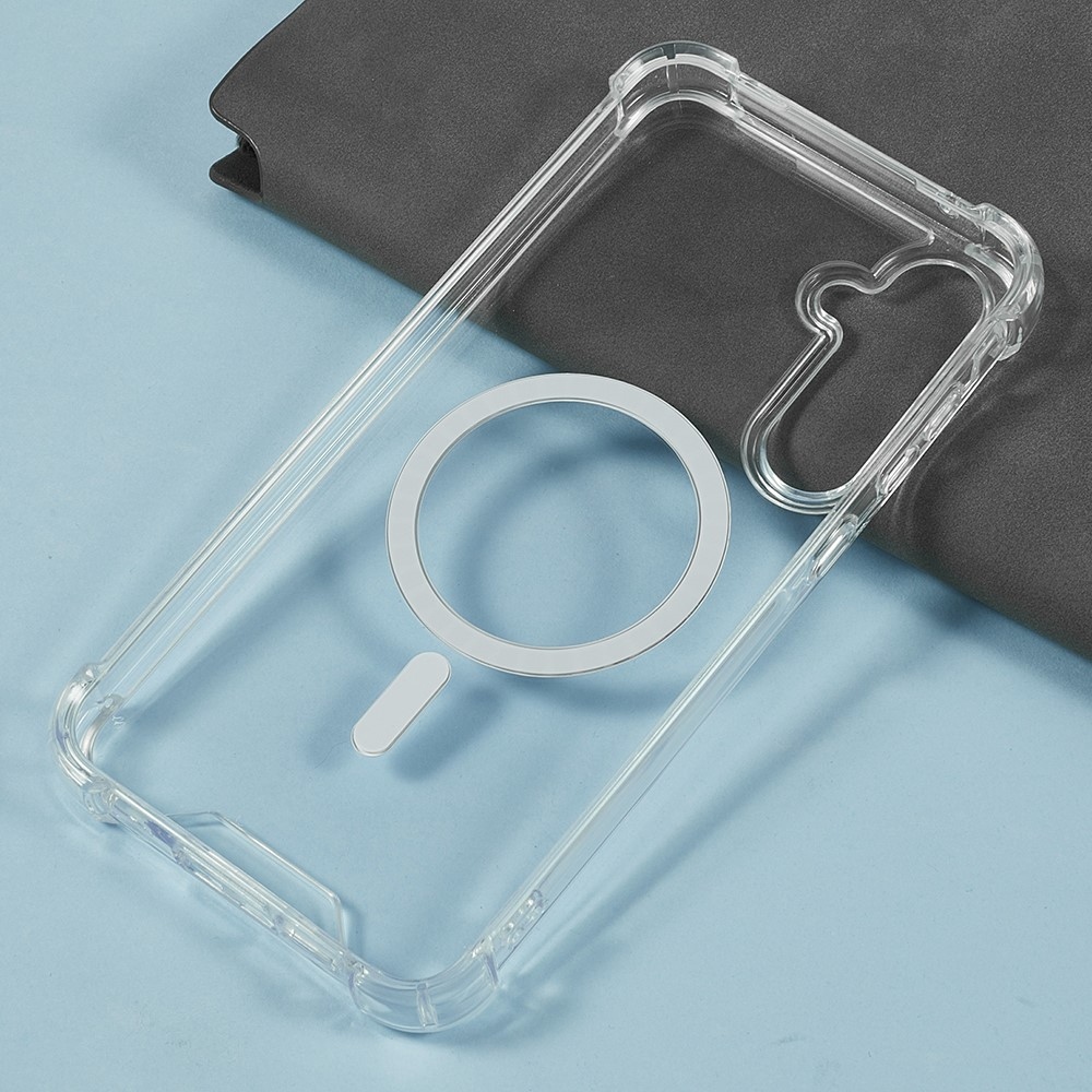 Priehľadný gélový obal s MagSafe na Samsung Galaxy A17 5G s vystuženými rohmi