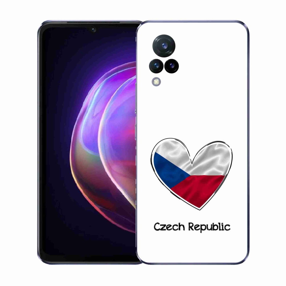 Gélový kryt mmCase na Vivo V21 4G/5G - vlajka srdca biele pozadie