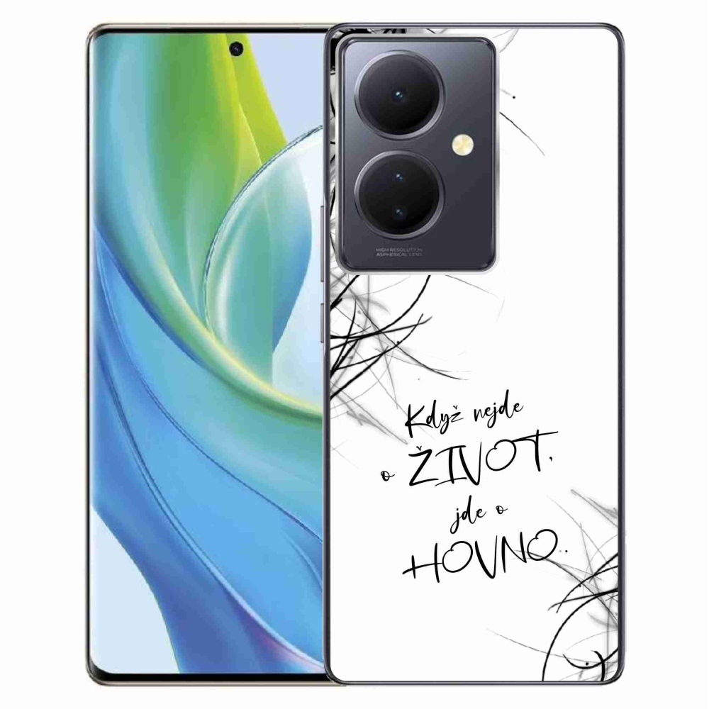 Gélový kryt mmCase na Vivo V29 Lite 5G - vtipný text 16 biele pozadie