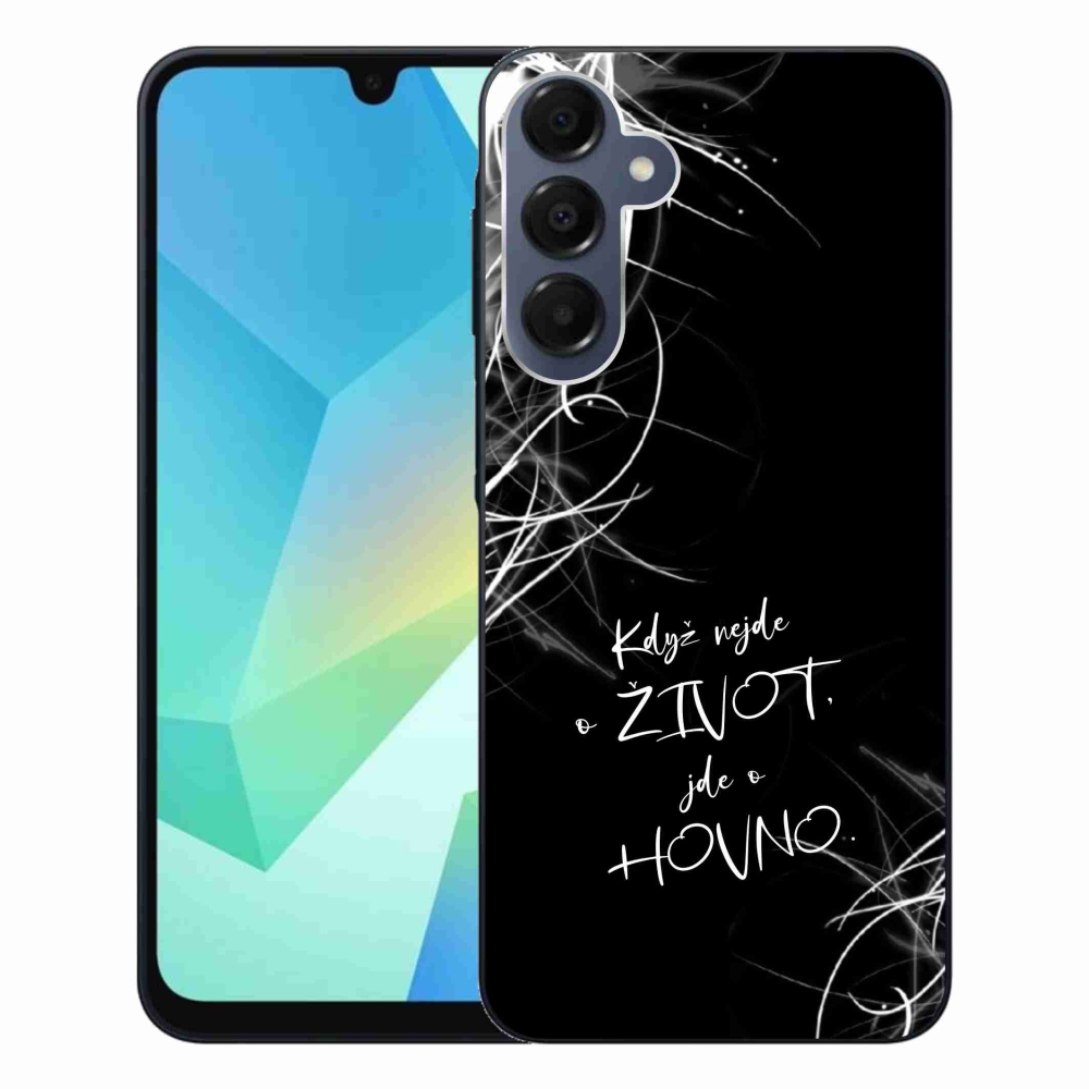 Gélový kryt mmCase na Samsung Galaxy A16 4G/5G - vtipný text 16 čierne pozadie