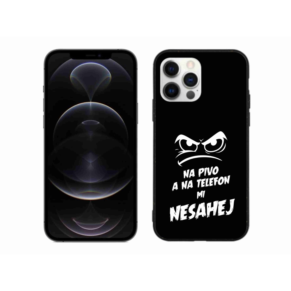 Gélový kryt mmCase na iPhone 12 Pro Max - pivný motív 2 čierne pozadie