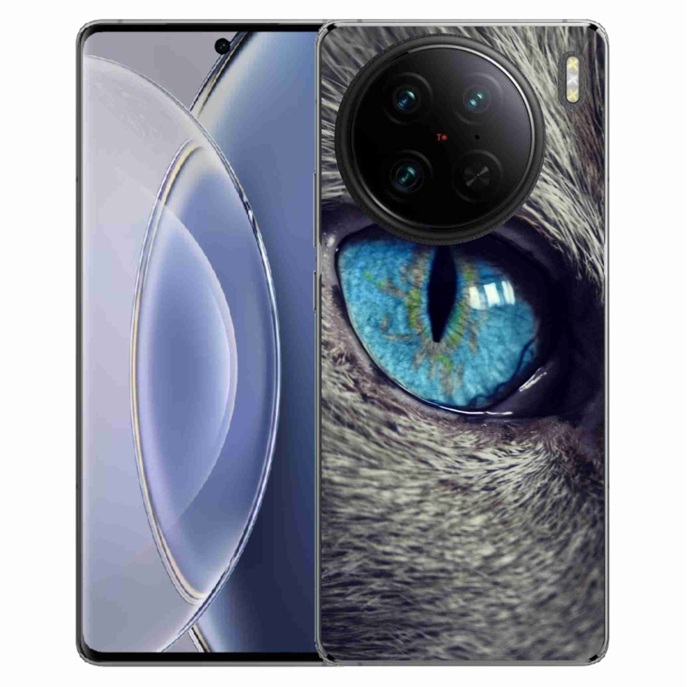 Gélový kryt mmCase na Vivo X90 Pro - modré mačacie oko