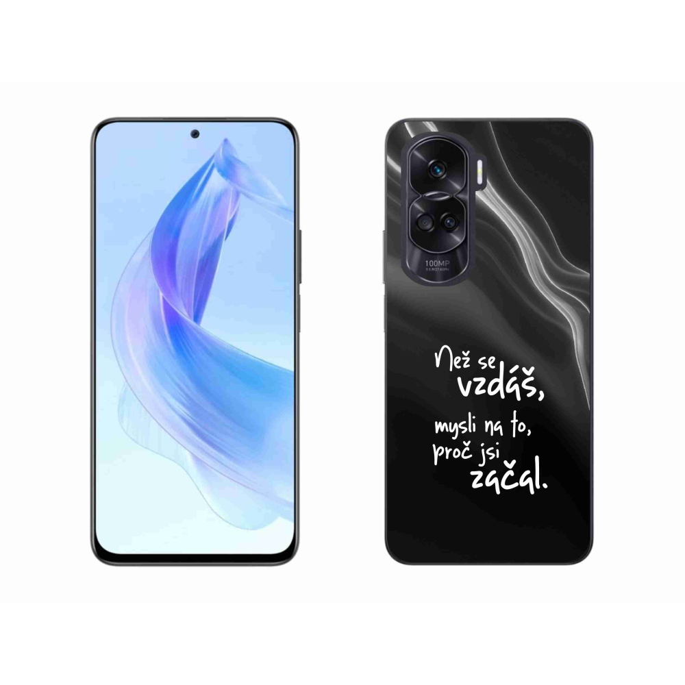 Gélový kryt mmCase na Honor 90 Lite - citát 2 čierne pozadie