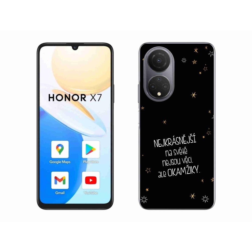 Gélový kryt mmCase na Honor X7 - citát 4 čierne pozadie