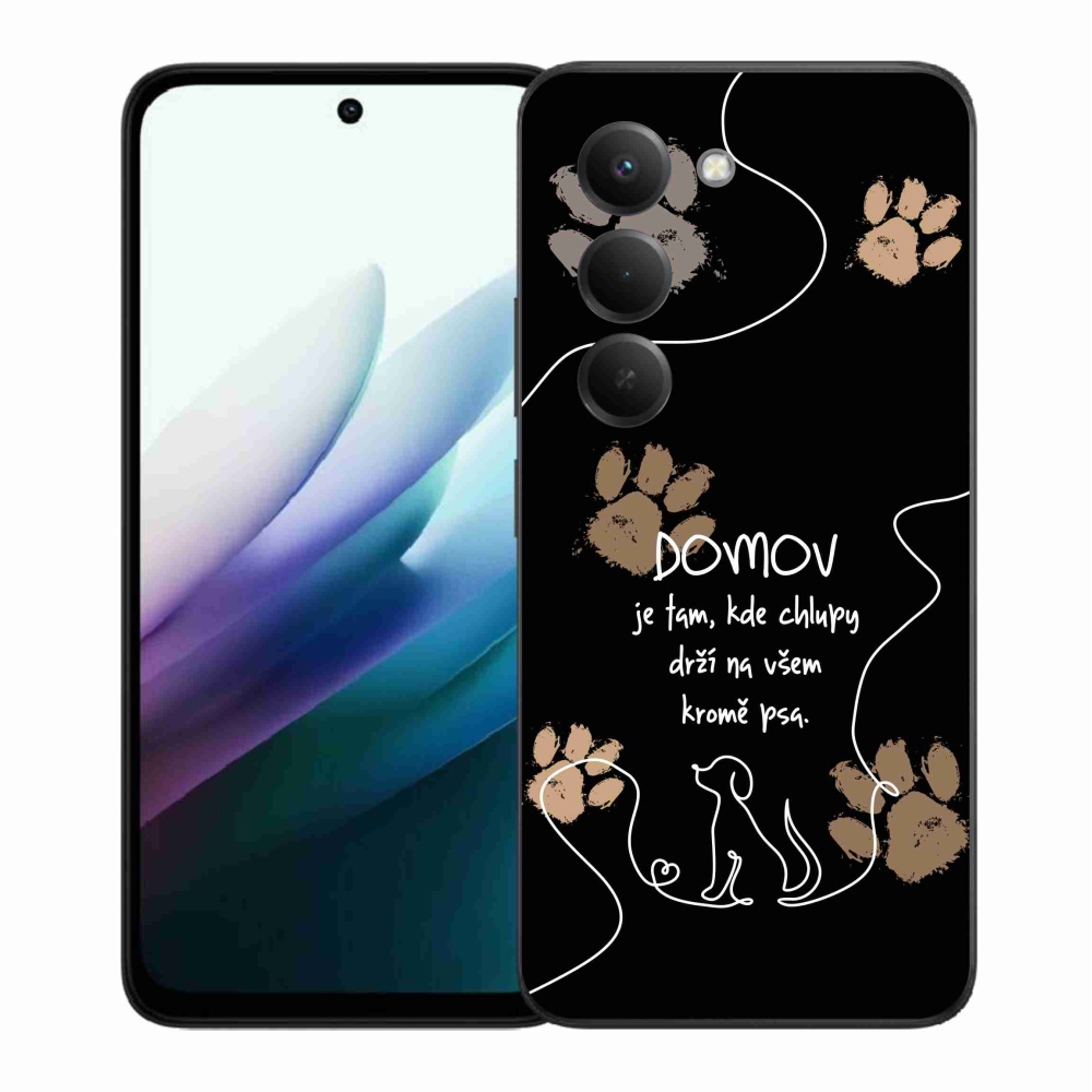 Gélový kryt mmCase na Xiaomi Redmi 15 4G/5G (171mm) - psí motív čierne pozadie
