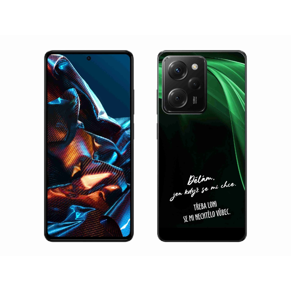 Gélový kryt mmCase na Xiaomi Poco X5 Pro 5G - vtipný text 12 čierne pozadie