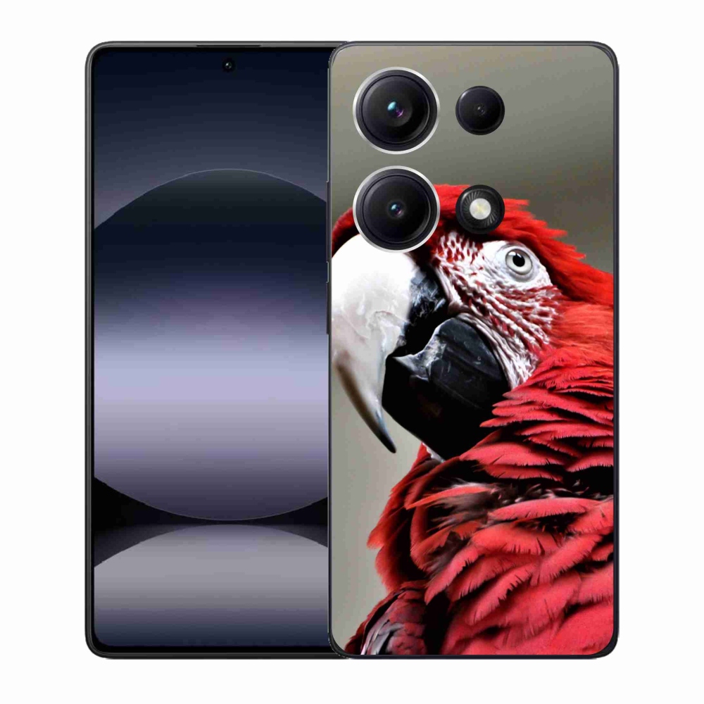 Gélový kryt mmCase na Xiaomi Redmi Note 14S - papagáj ara červený