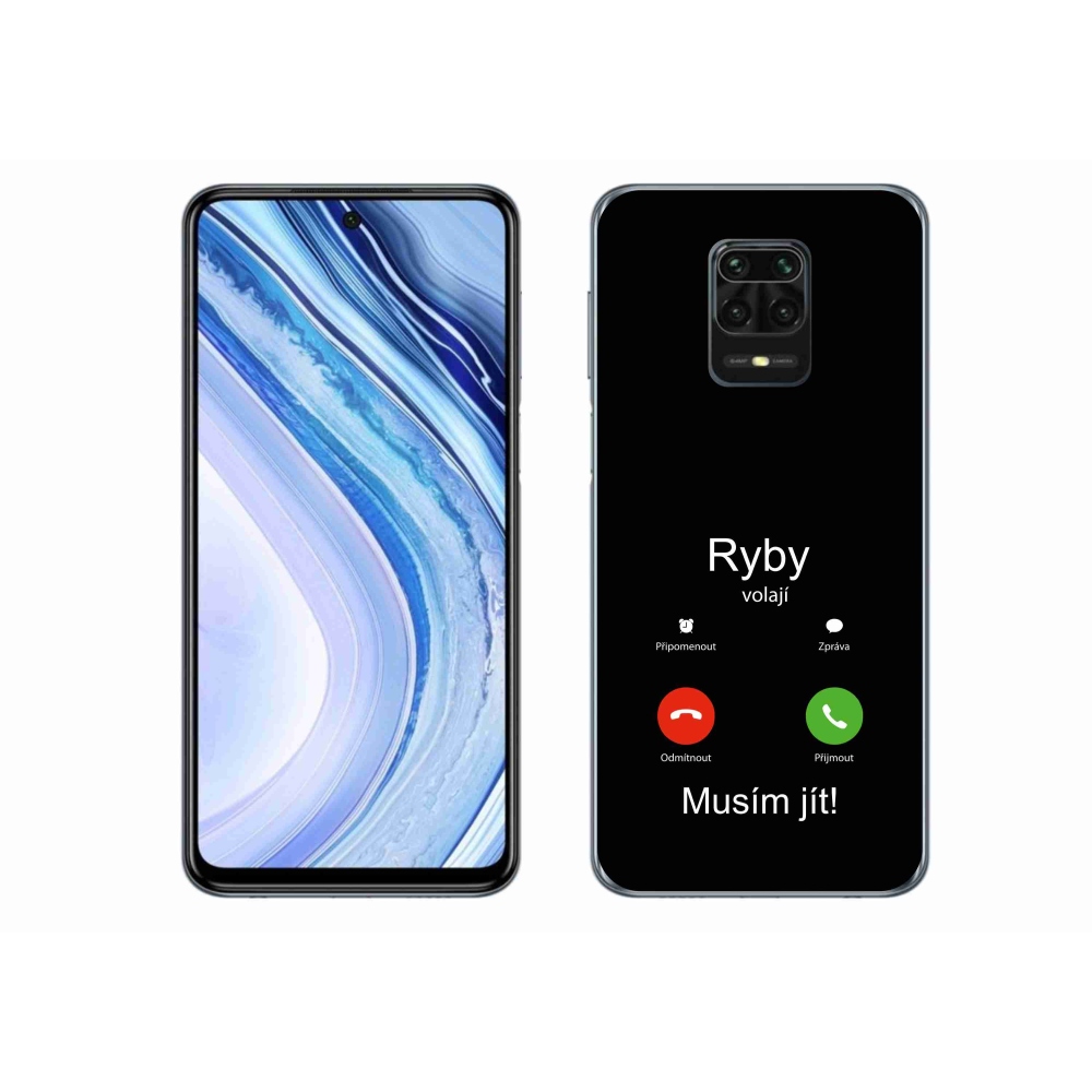 Gélový kryt mmCase na Xiaomi Redmi Note 9S - ryby volajú čierne pozadie