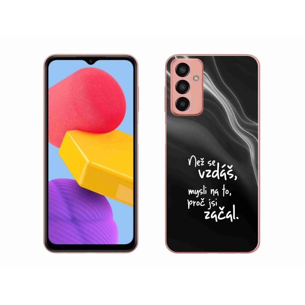 Gélový kryt mmCase na Samsung Galaxy M13 - citát 2 čierne pozadie