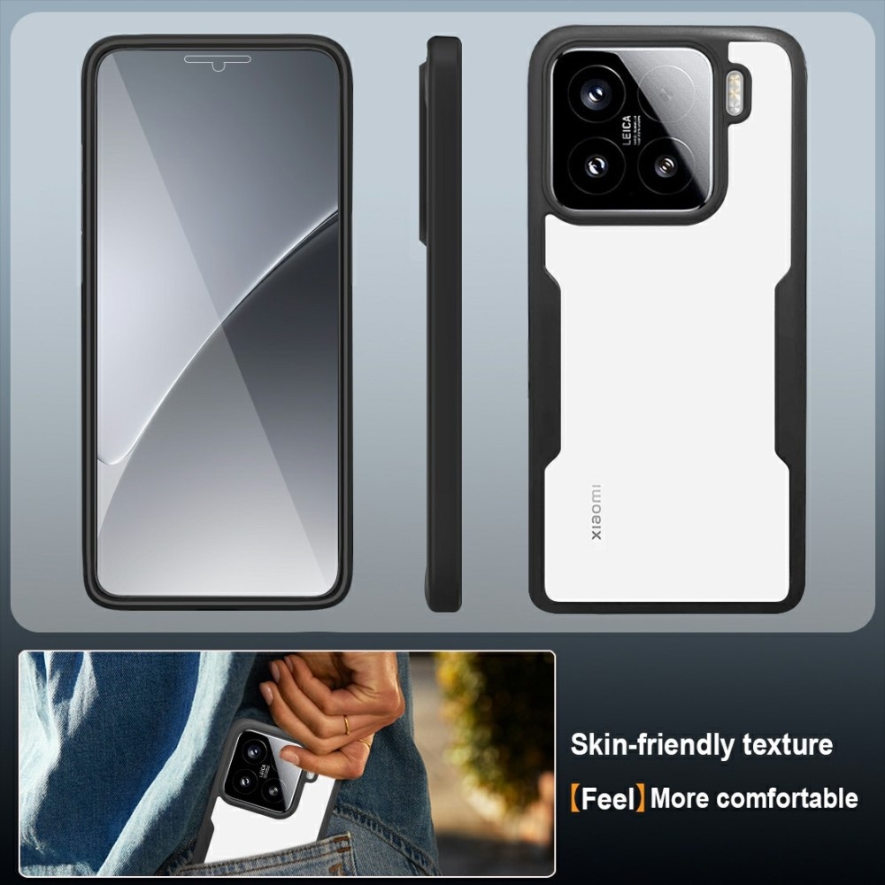 Acryl gélový obal s rámčekom pre ochranou displeja na Xiaomi 15 - čierny