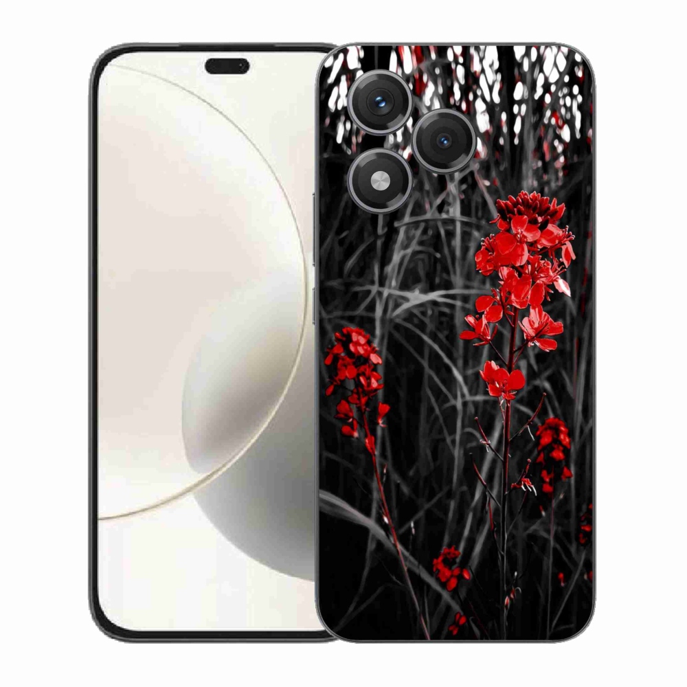Gélový kryt mmCase na Honor 400 Lite - červená rastlina