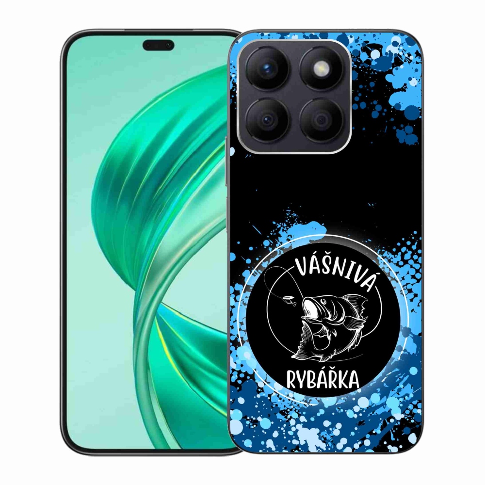 Gélový kryt mmCase na Honor X8b - vášnivá rybárka čierne pozadie