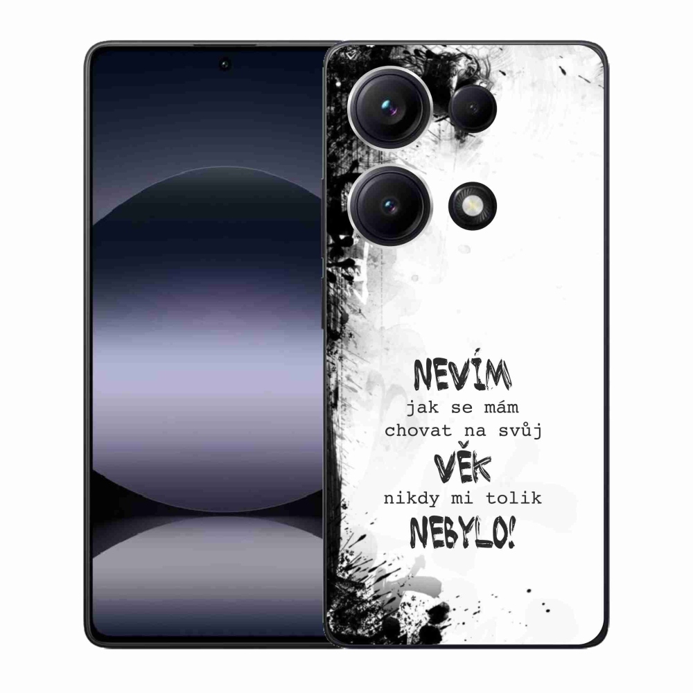 Gélový kryt mmCase na Xiaomi Redmi Note 14S - vtipný text 14 biele pozadie