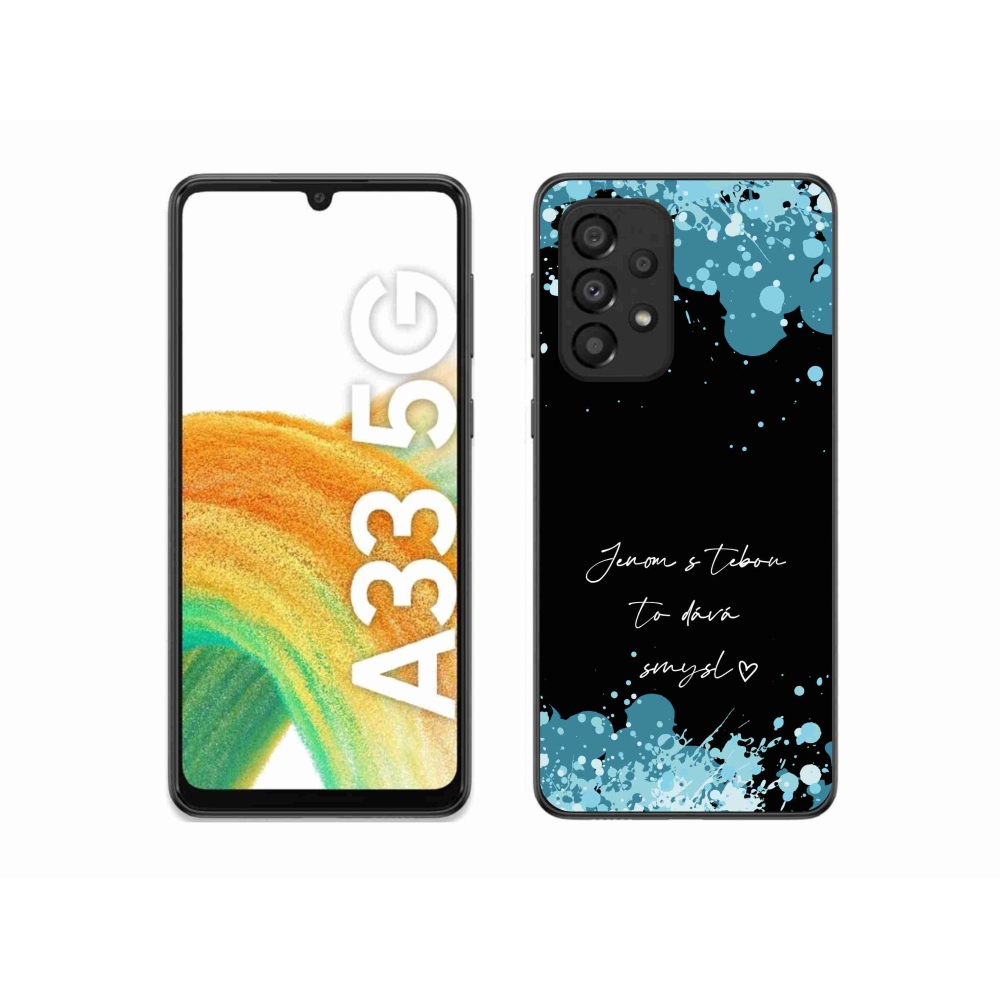 Gélový kryt mmCase na Samsung Galaxy A33 5G - zamilovaný text čierne pozadie