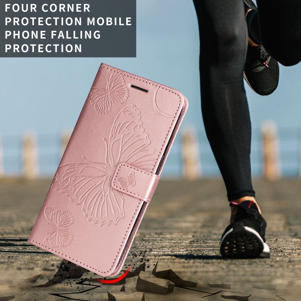 Big Butterfly knižkové puzdro na Xiaomi Redmi A5 (171.7x77.8x8.3mm) - ružovozlaté
