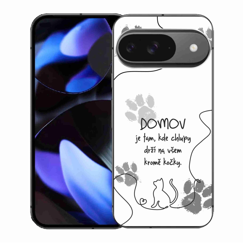 Gélový kryt mmCase na Google Pixel 9/9 Pro - mačacie motív biele pozadie