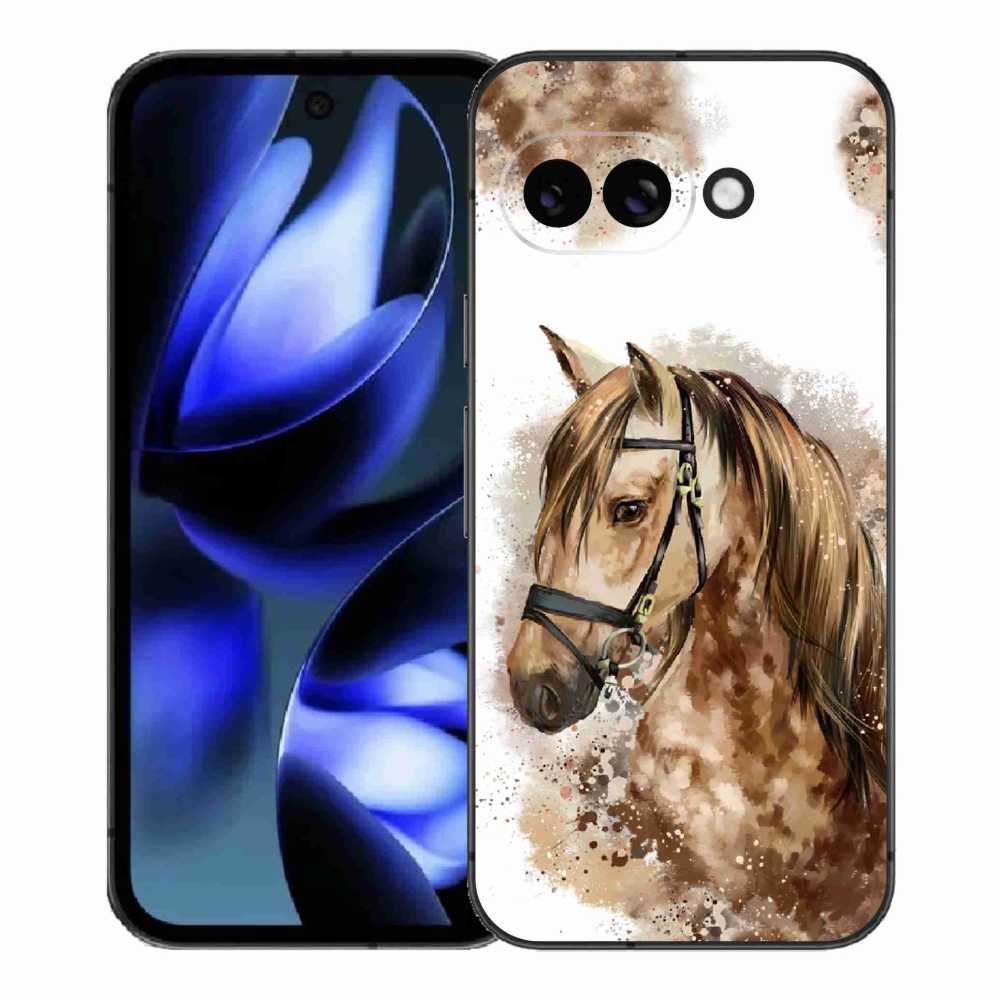 Gélový kryt mmCase na Google Pixel 9a - hnedý kreslený kôň