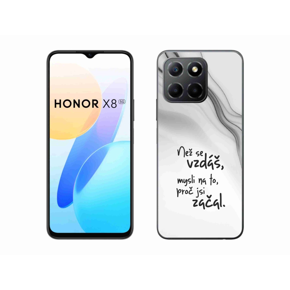 Gélový kryt mmCase na Honor X8 5G/Honor 70 Lite 5G - citát 2 biele pozadie