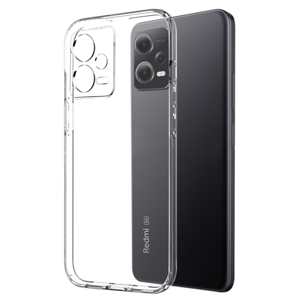 NORTHJO priehľadný gélový obal + tvrdené sklo na Xiaomi Redmi Note 12 Pro 5G - priehľadný