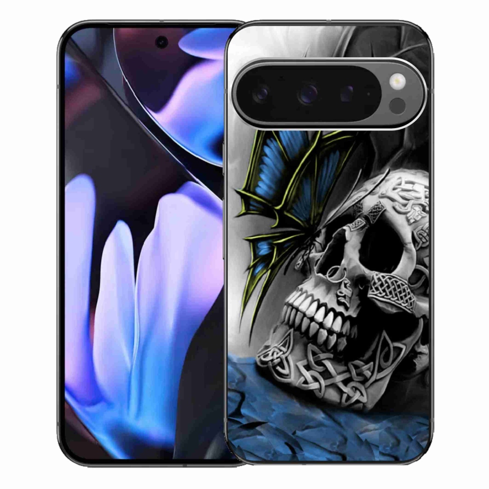 Gélový kryt mmCase na Google Pixel 9 Pro XL - motýľ a lebka