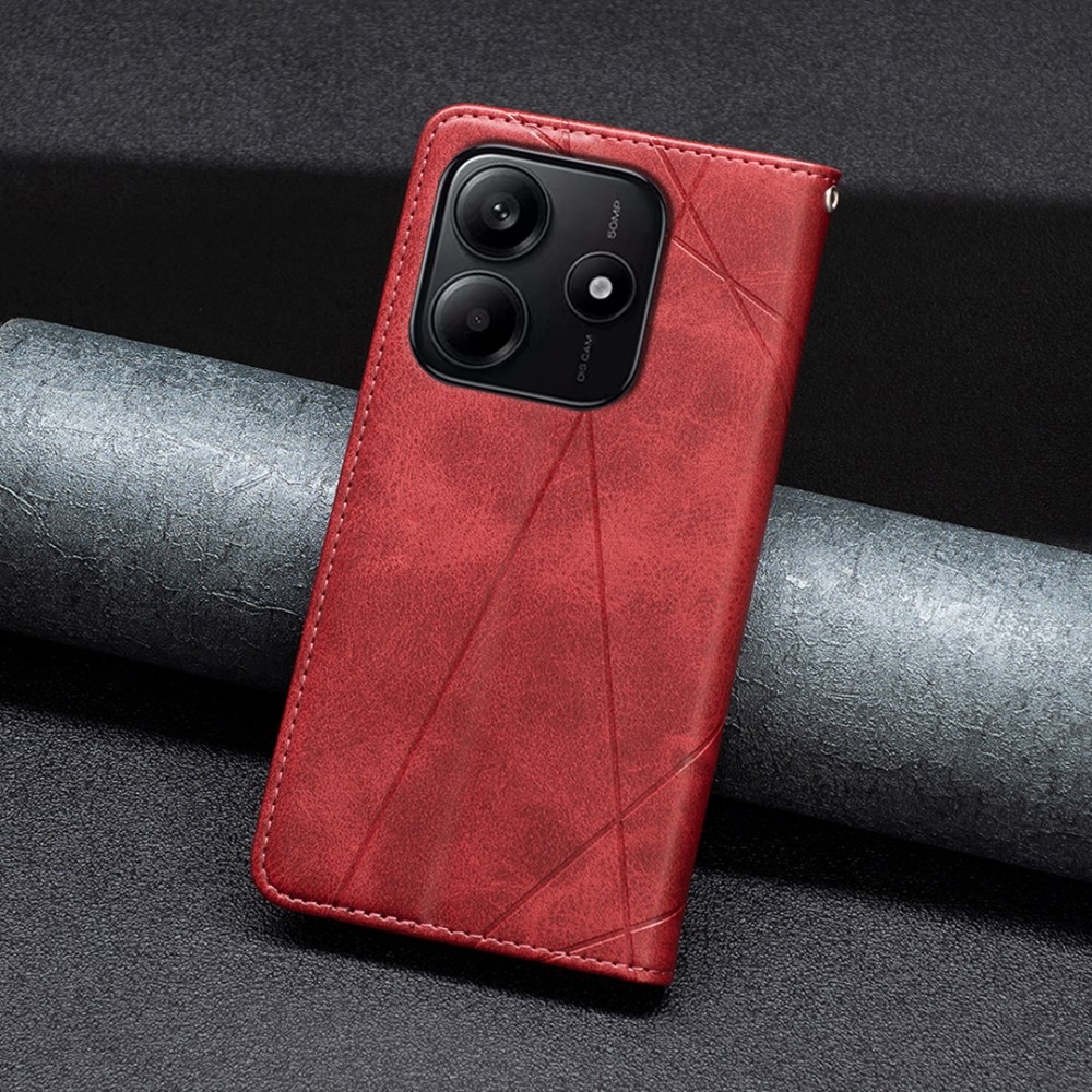 Triangle knižkové púzdro na Xiaomi Redmi Note 14 - červené