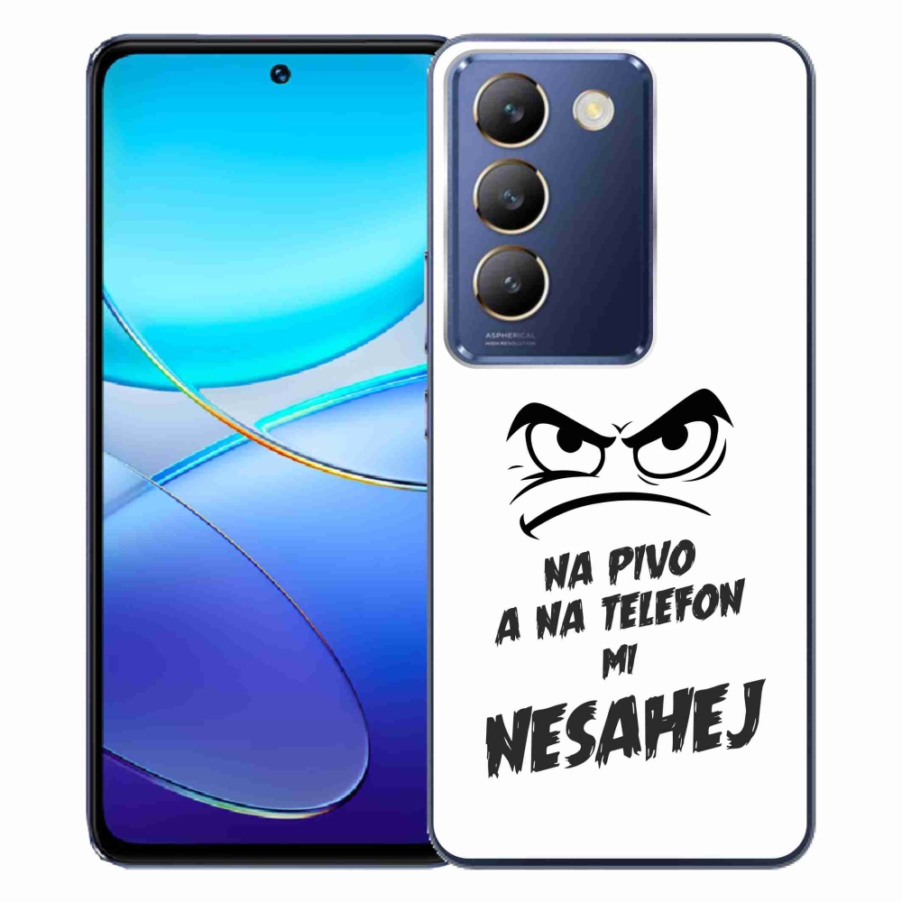 Gélový kryt mmCase na Vivo V40 SE 4G/5G - pivný motív 2 biele pozadie